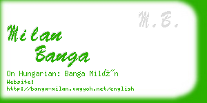 milan banga business card